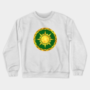 Atlantean Sun on Green Crewneck Sweatshirt